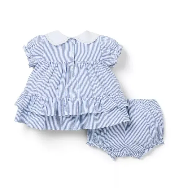 Baby Striped Seersucker Matching Set