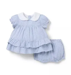 Baby Striped Seersucker Matching Set