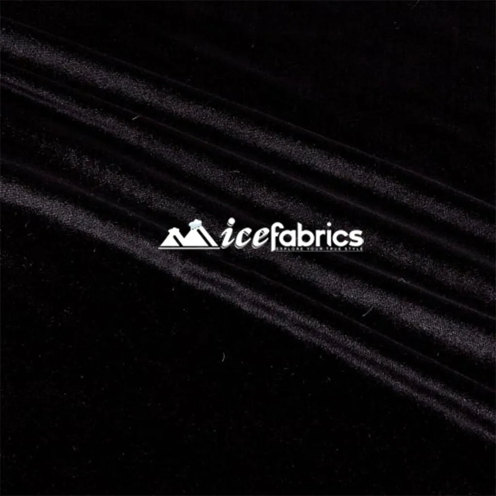 Black Velvet Fabric (80 Yards Bolt)  Stretch Velvet Fabric