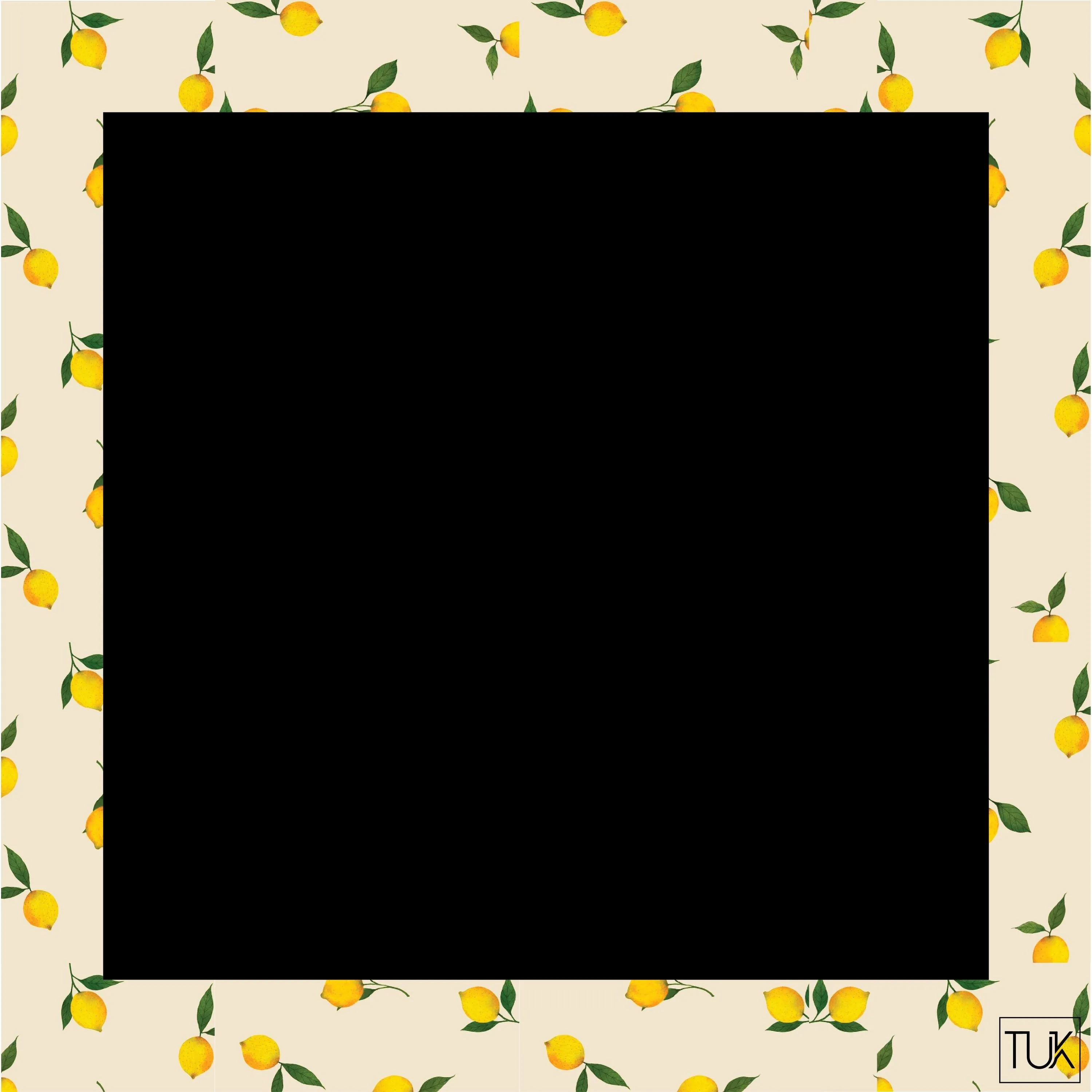 Black With Lemon Border Head Scarf