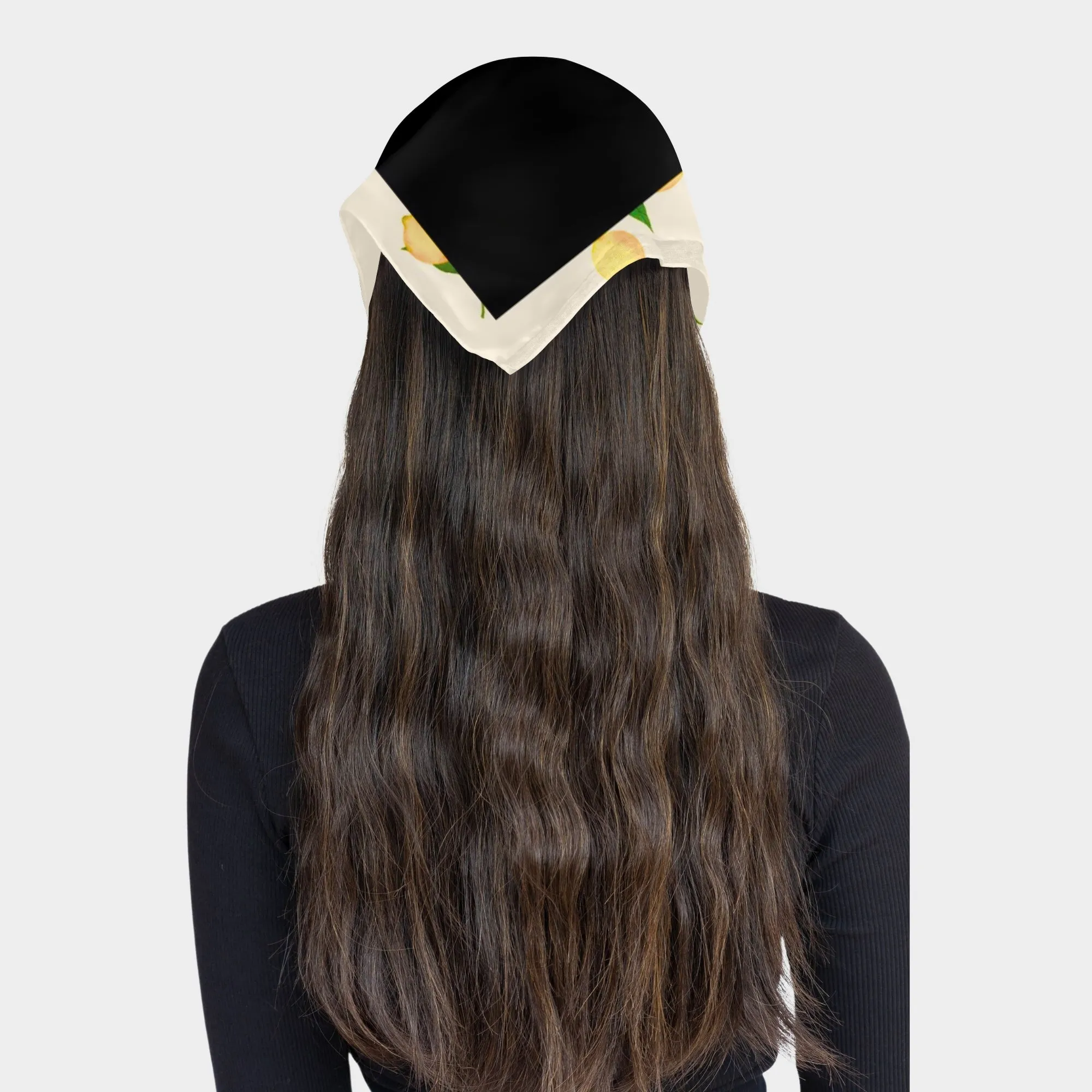 Black With Lemon Border Head Scarf