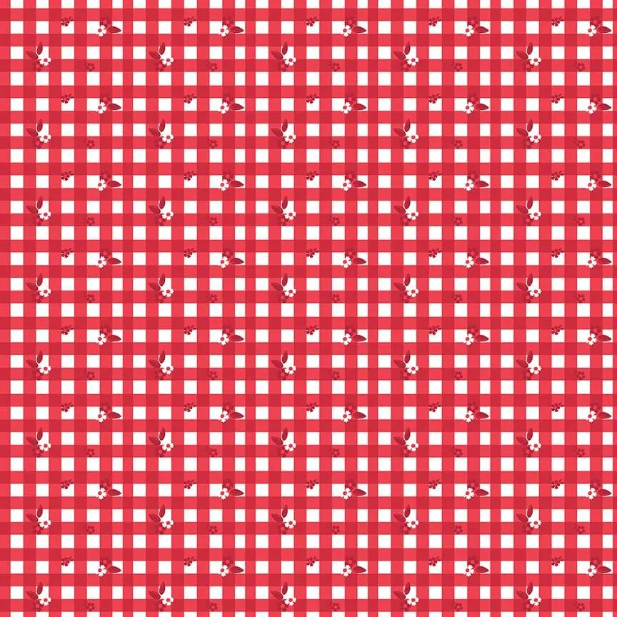 Cheerfully Red -  Ditzy Gingham White