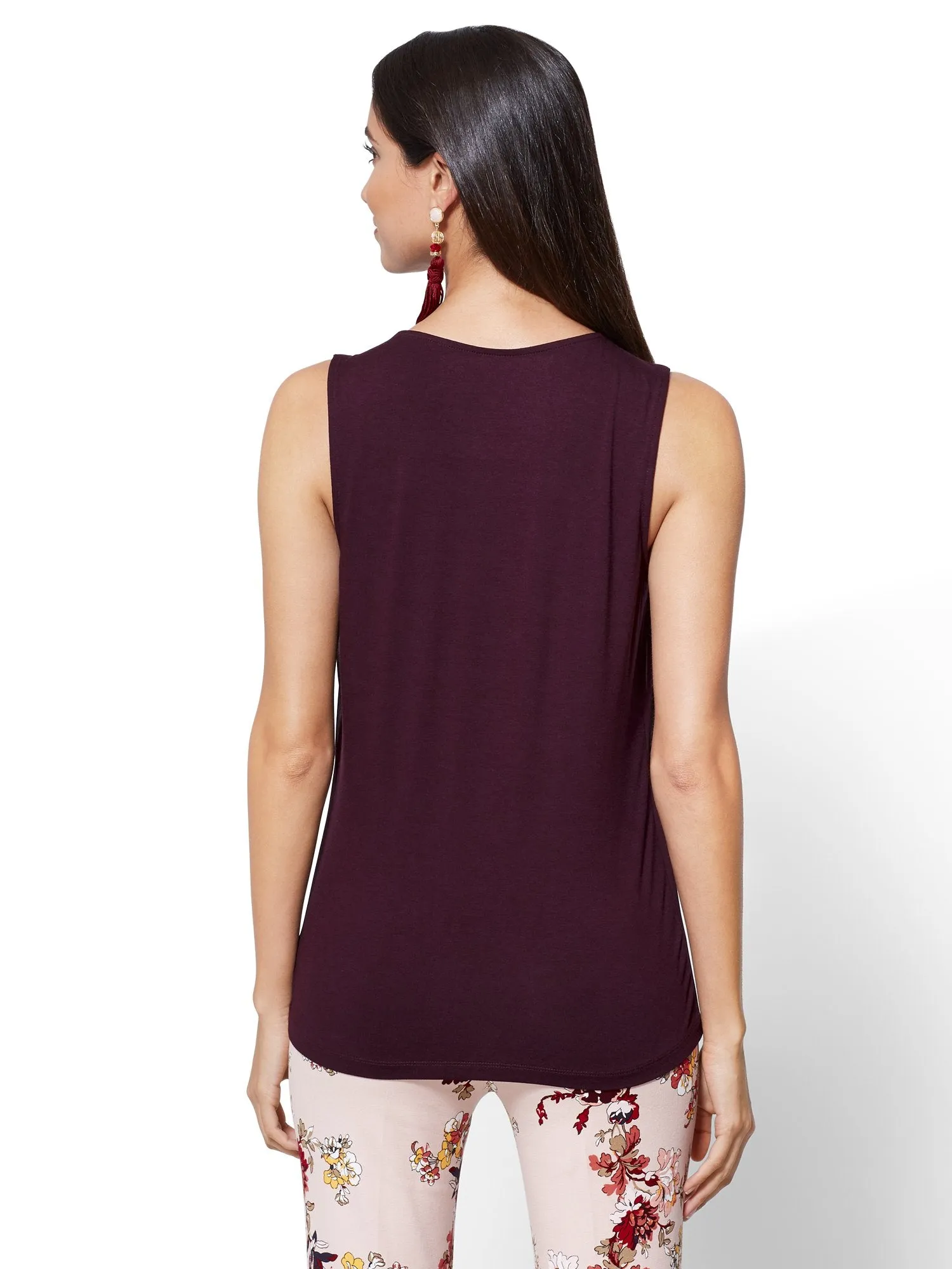 Chiffon-Overlay Pleated Shell - 7th Avenue