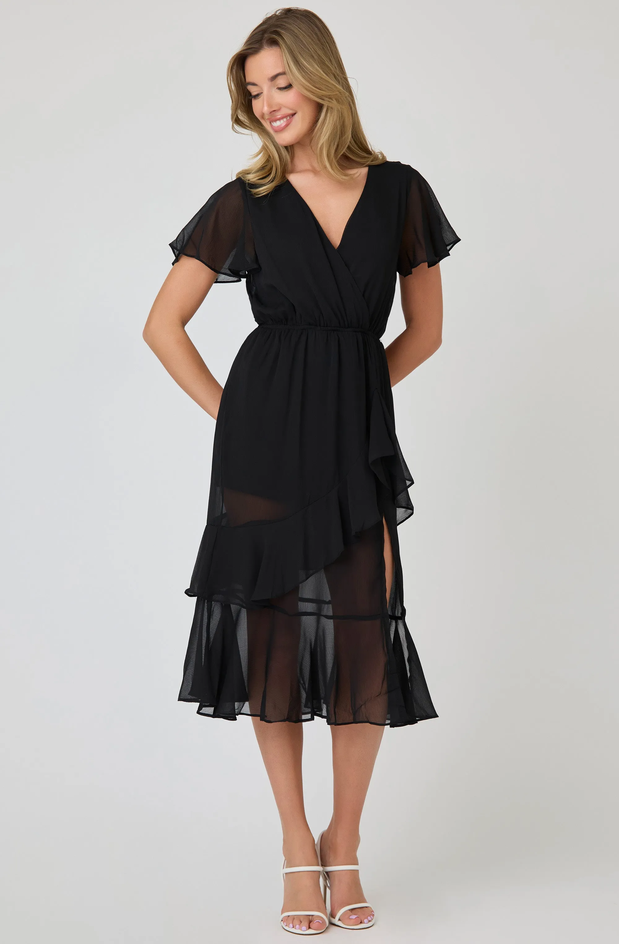 Chiffon Ruffle Maxi Dress