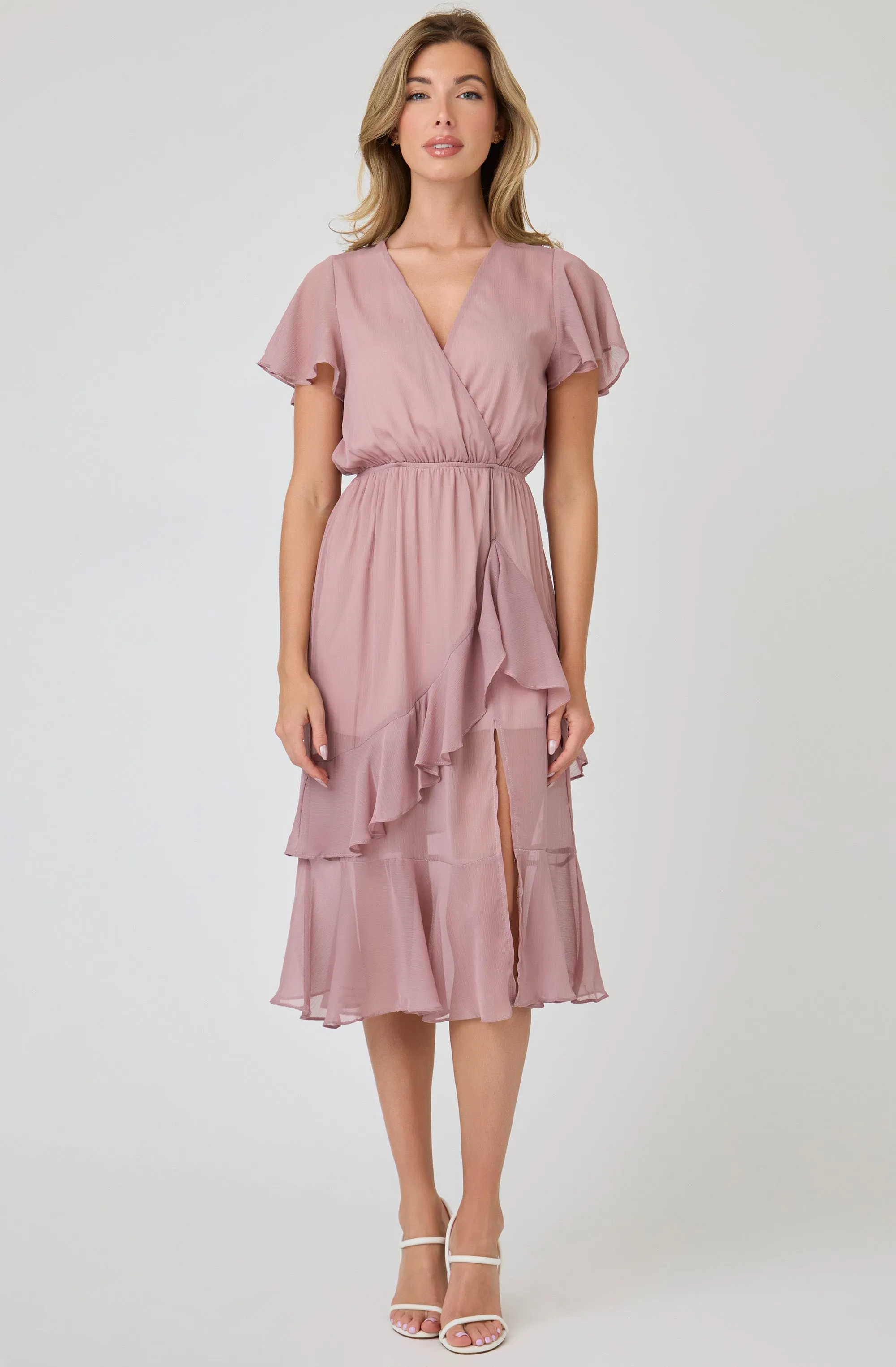 Chiffon Ruffle Maxi Dress