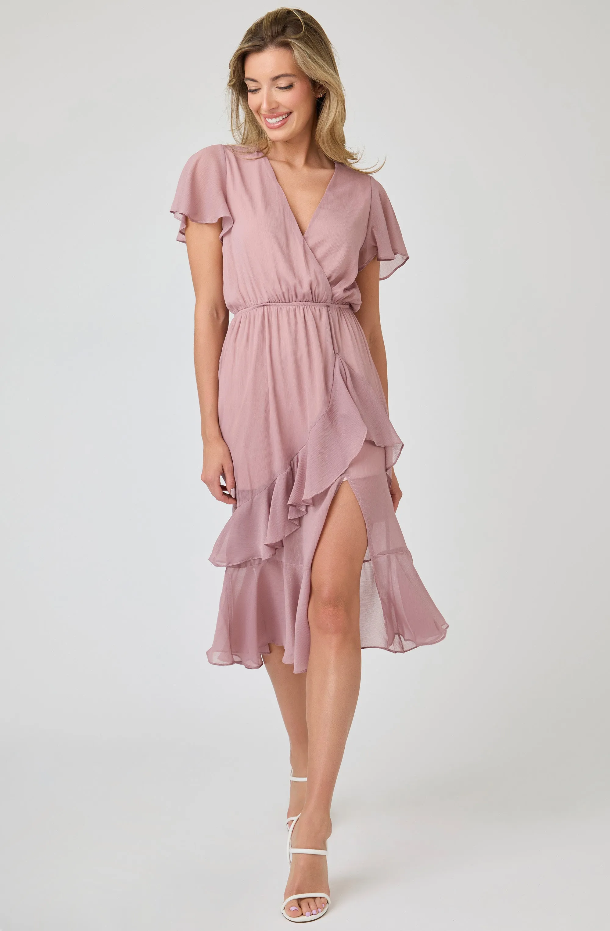 Chiffon Ruffle Maxi Dress