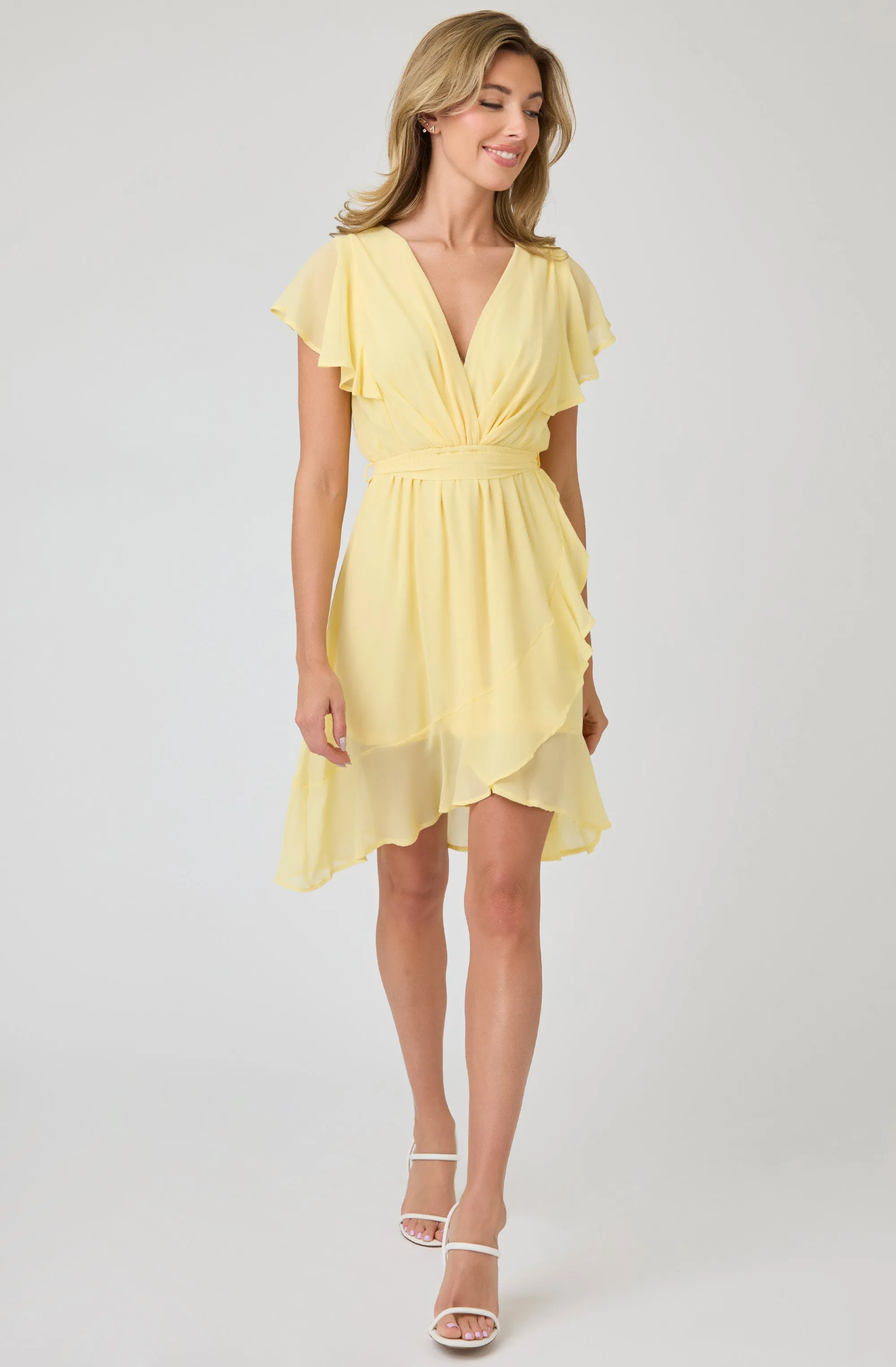 Chiffon Ruffle Midi Dress