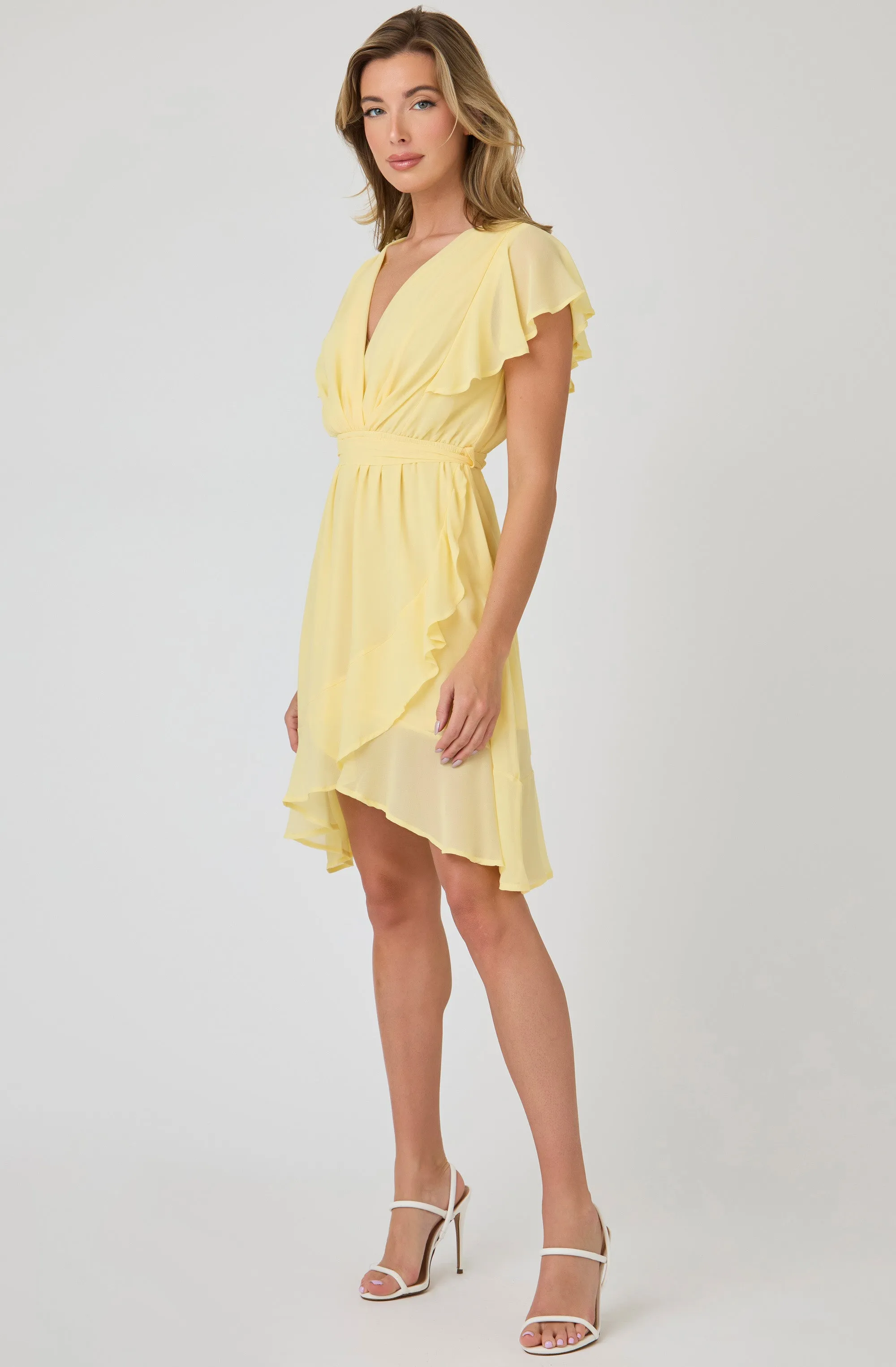 Chiffon Ruffle Midi Dress