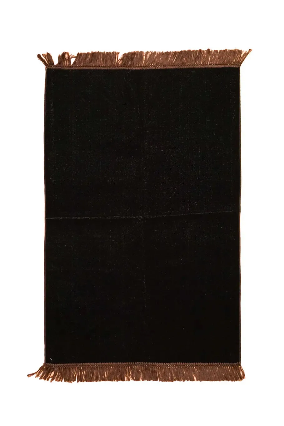 Dark Brown Velvet Prayer Mat with Tassel Fringe
