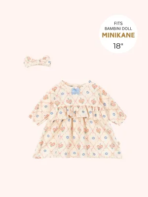 Doll Clothes - Dress & Ribbon Set - Fleur Decor