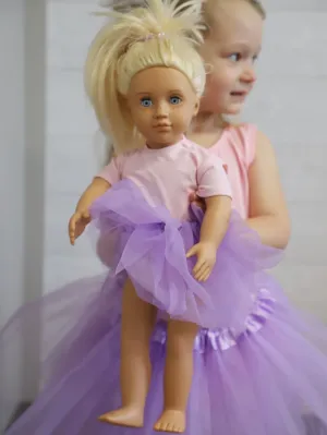 Doll Tutu or Leotard - 3 Layer Tulle Skirt or Dance Outfit for 18 Inch Dolls