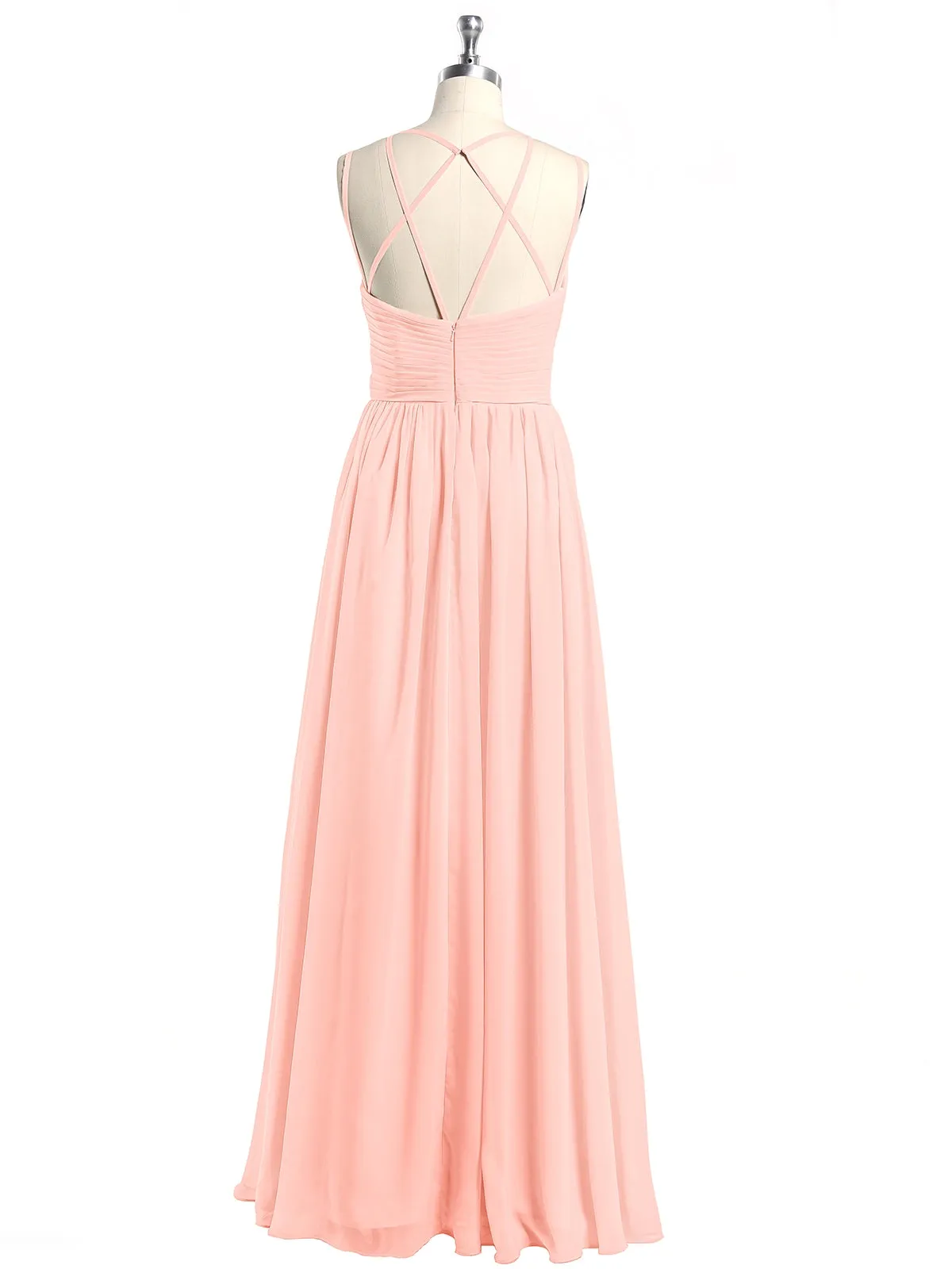 Double Straps Chiffon Dresses with Sweetheart Coral