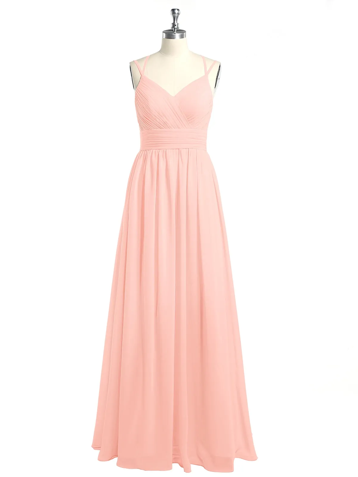 Double Straps Chiffon Dresses with Sweetheart Coral