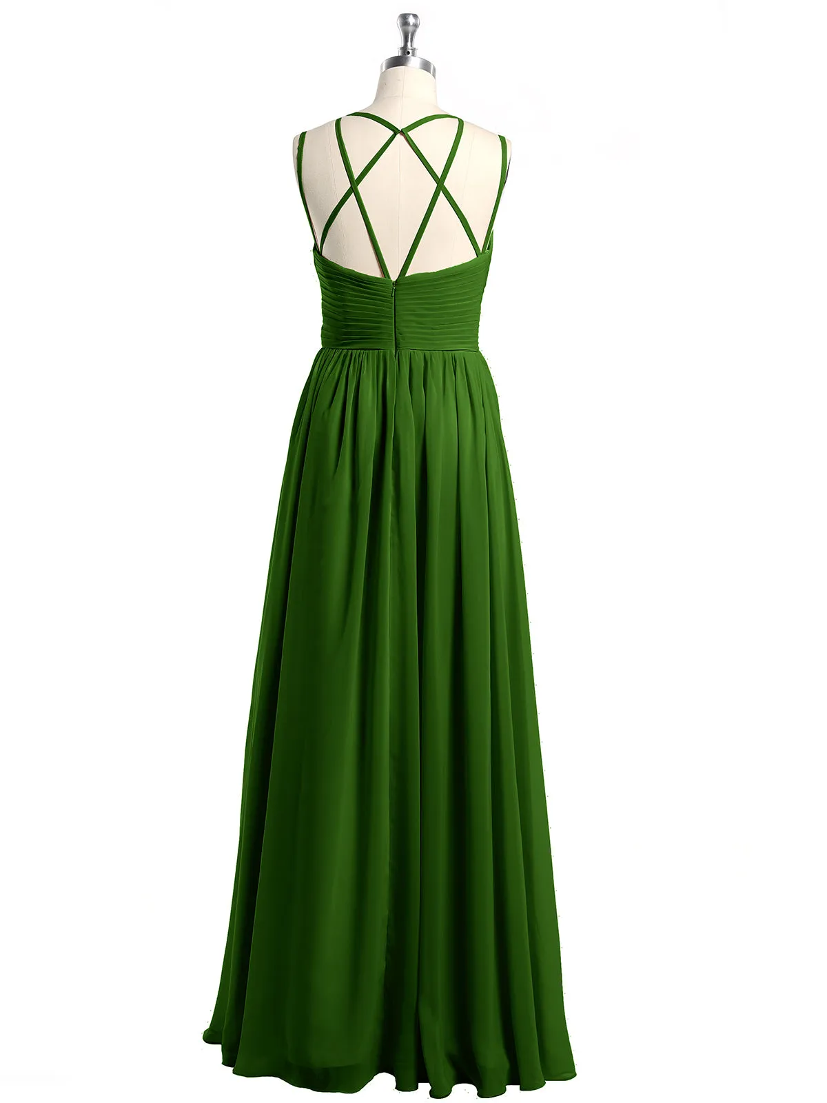 Double Straps Chiffon Dresses with Sweetheart Moss