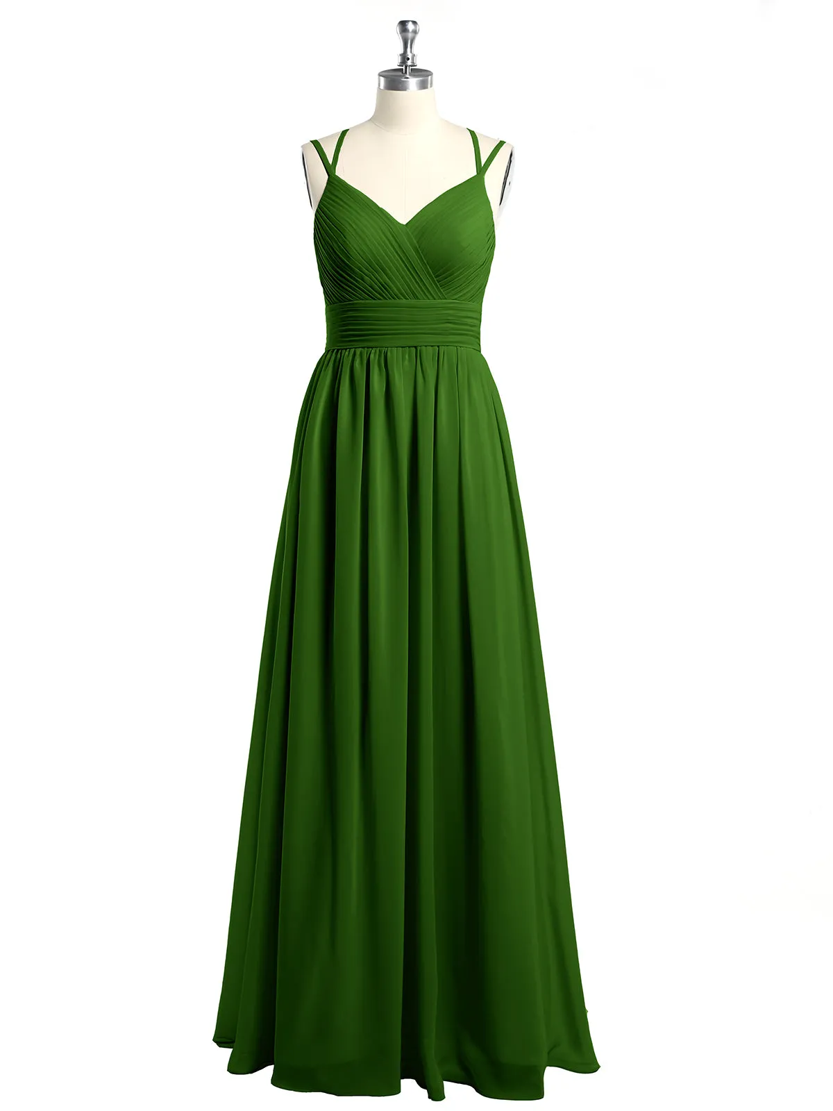 Double Straps Chiffon Dresses with Sweetheart Moss