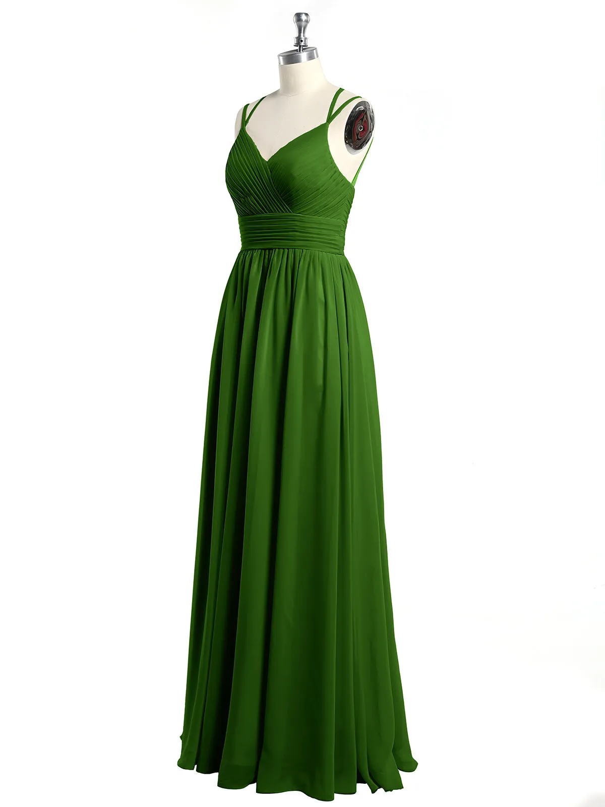 Double Straps Chiffon Dresses with Sweetheart Moss