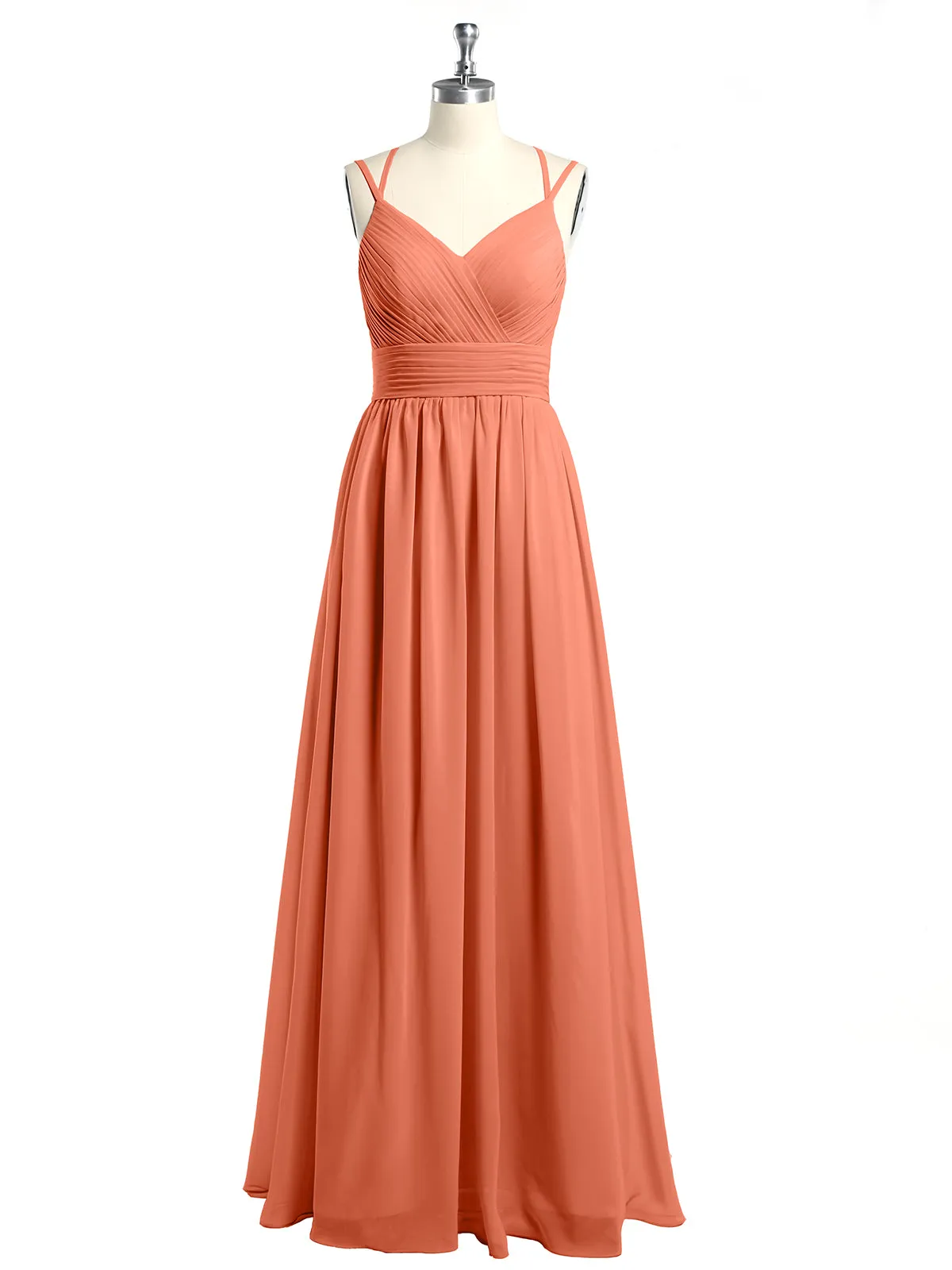 Double Straps Chiffon Dresses with Sweetheart Sunset