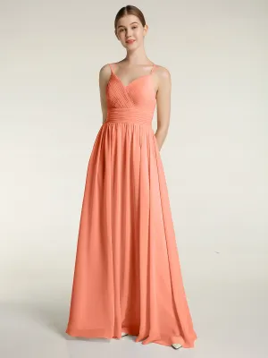 Double Straps Chiffon Dresses with Sweetheart Sunset