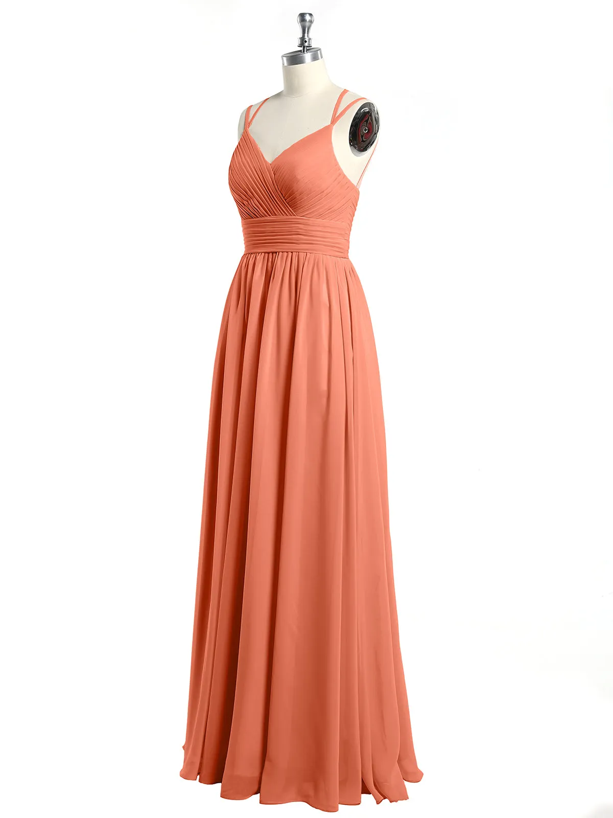 Double Straps Chiffon Dresses with Sweetheart Sunset