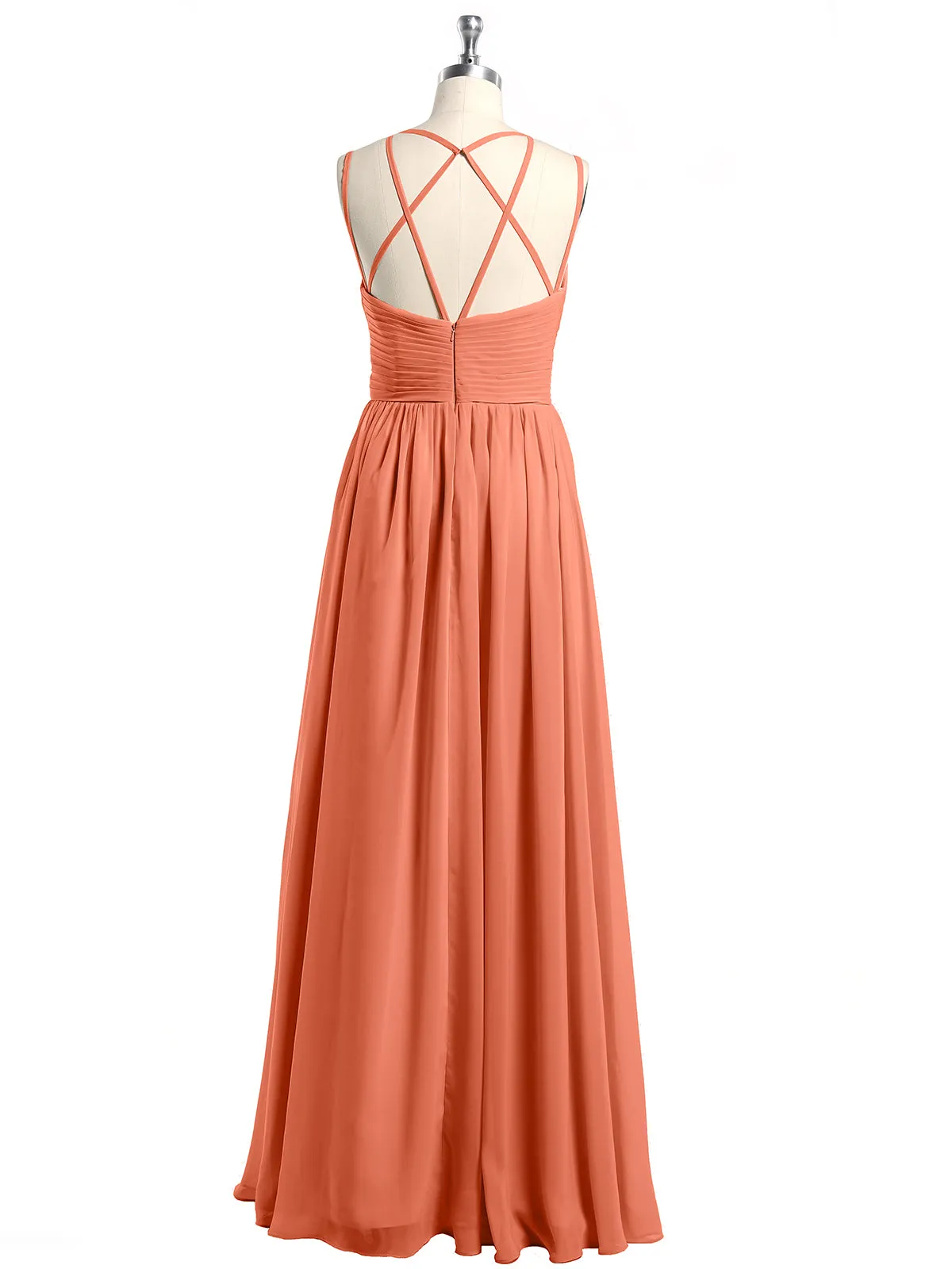 Double Straps Chiffon Dresses with Sweetheart Sunset