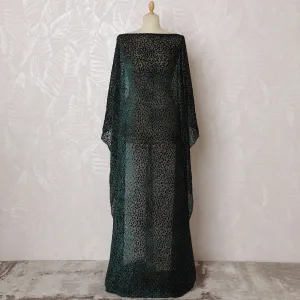 Elegant Teal green Velvet Dirac - Pure Silk Chiffon Elegance, 140cm Wide X 3.5 Mtrs Piece-D18922