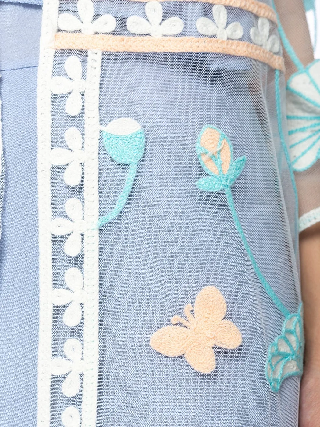 Embroidered Floral Butterfly Kimono Cover Up Cardigan