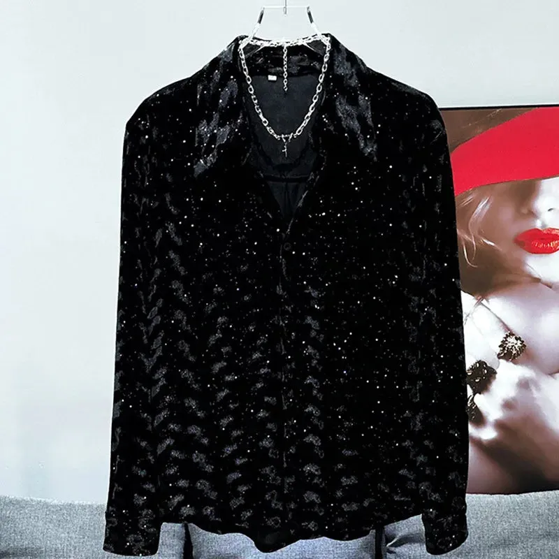 Fashion Velvet Design Versatile Shirt