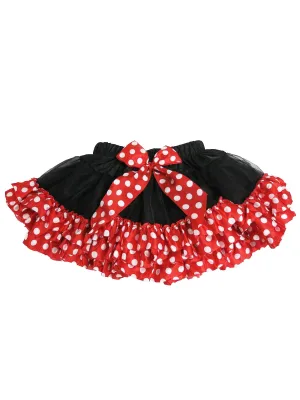 Girls Black Red White Polka Dot Trim Tutu Skirt 9M-8