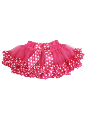 Girls Hot Pink White Polka Dot Bow Tutu Skirt 9M-8