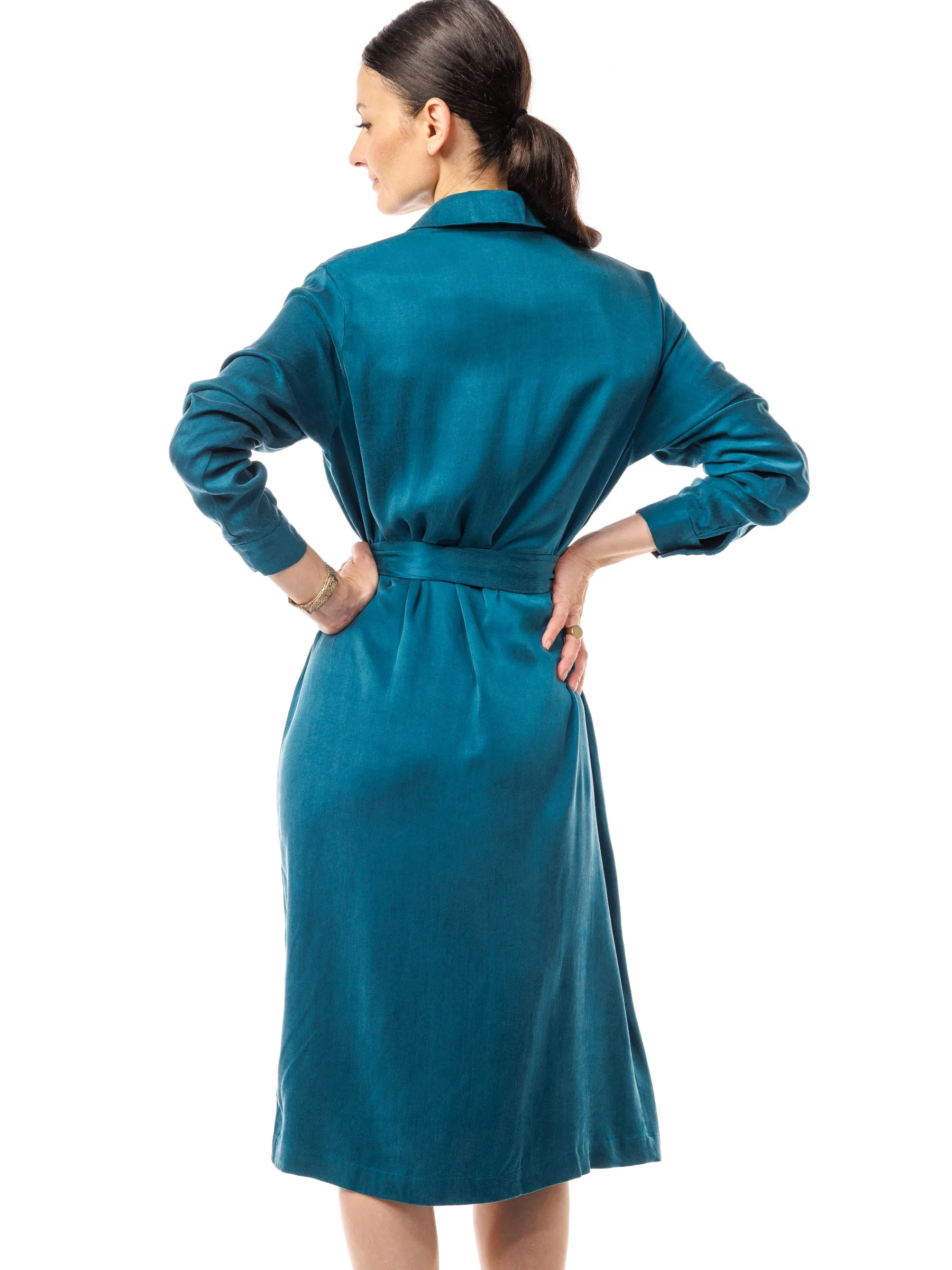Green Queen Cupro and Ecovero Shirt Dress