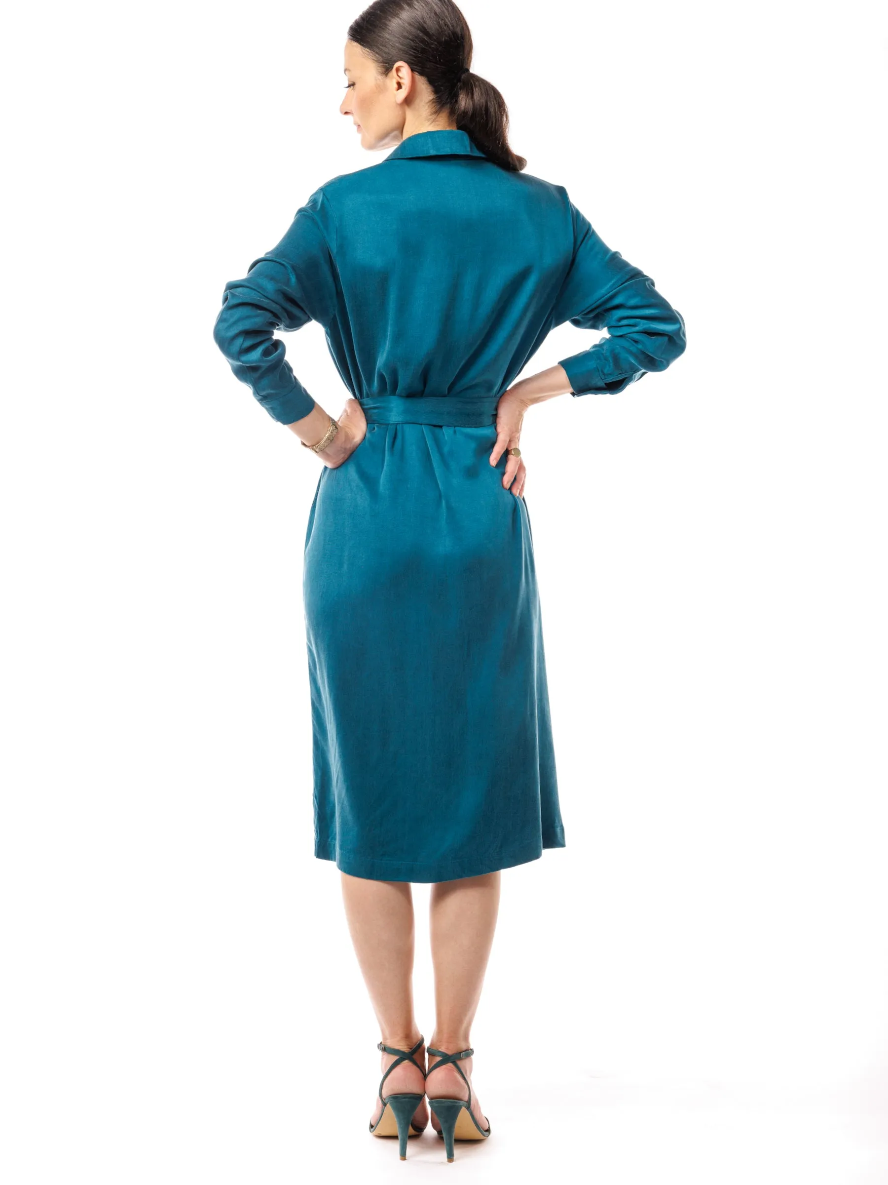 Green Queen Cupro and Ecovero Shirt Dress