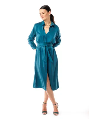 Green Queen Cupro and Ecovero Shirt Dress