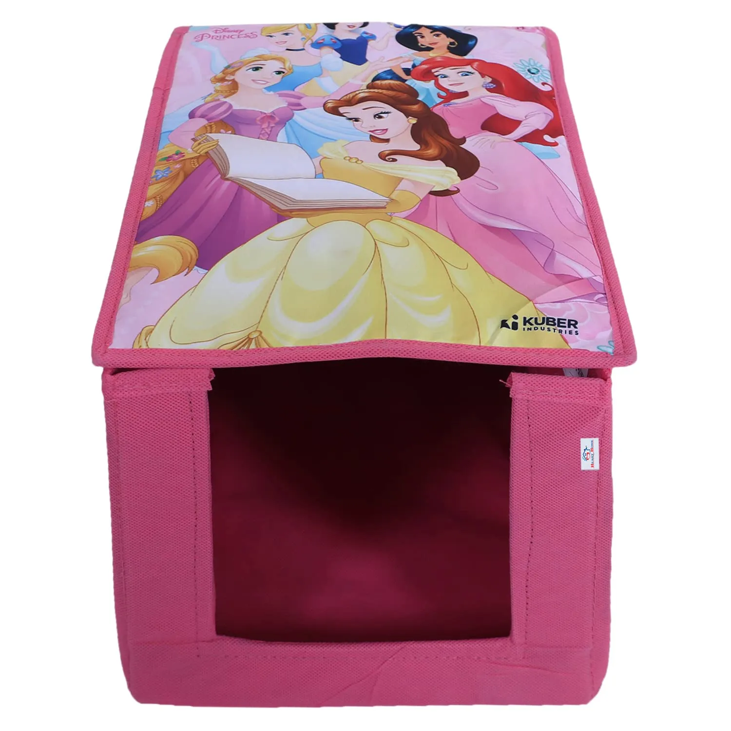 Heart Home Disney Princess Shirt Stacker|Foldable Shirt Stacker for Cloth|Non-Woven Wardrobe Organizer for Home With Lid|Pack of 2 (Pink)