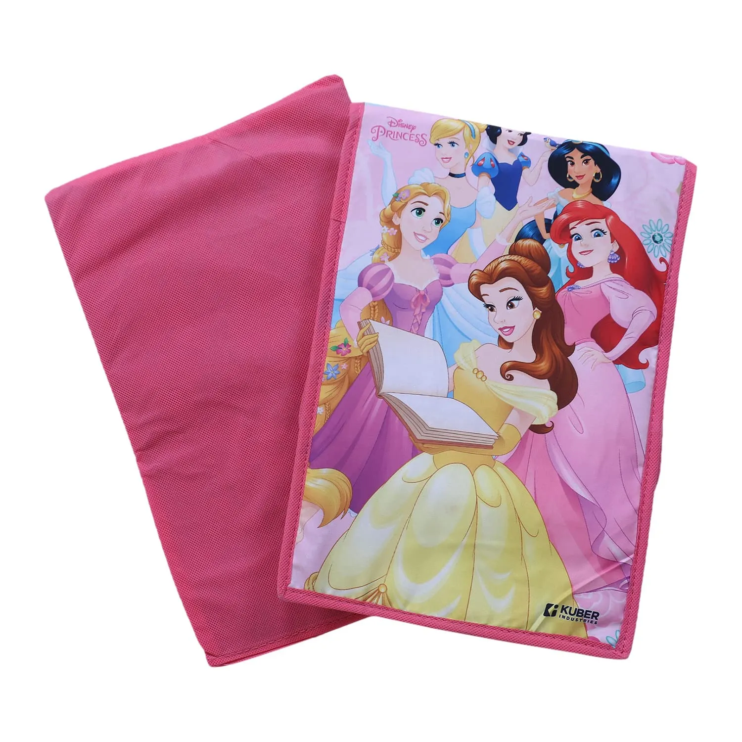 Heart Home Disney Princess Shirt Stacker|Foldable Shirt Stacker for Cloth|Non-Woven Wardrobe Organizer for Home With Lid|Pack of 2 (Pink)
