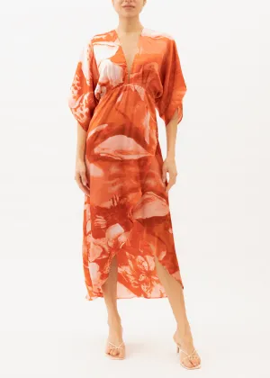 Katherine Orange Floral Maxi Dress
