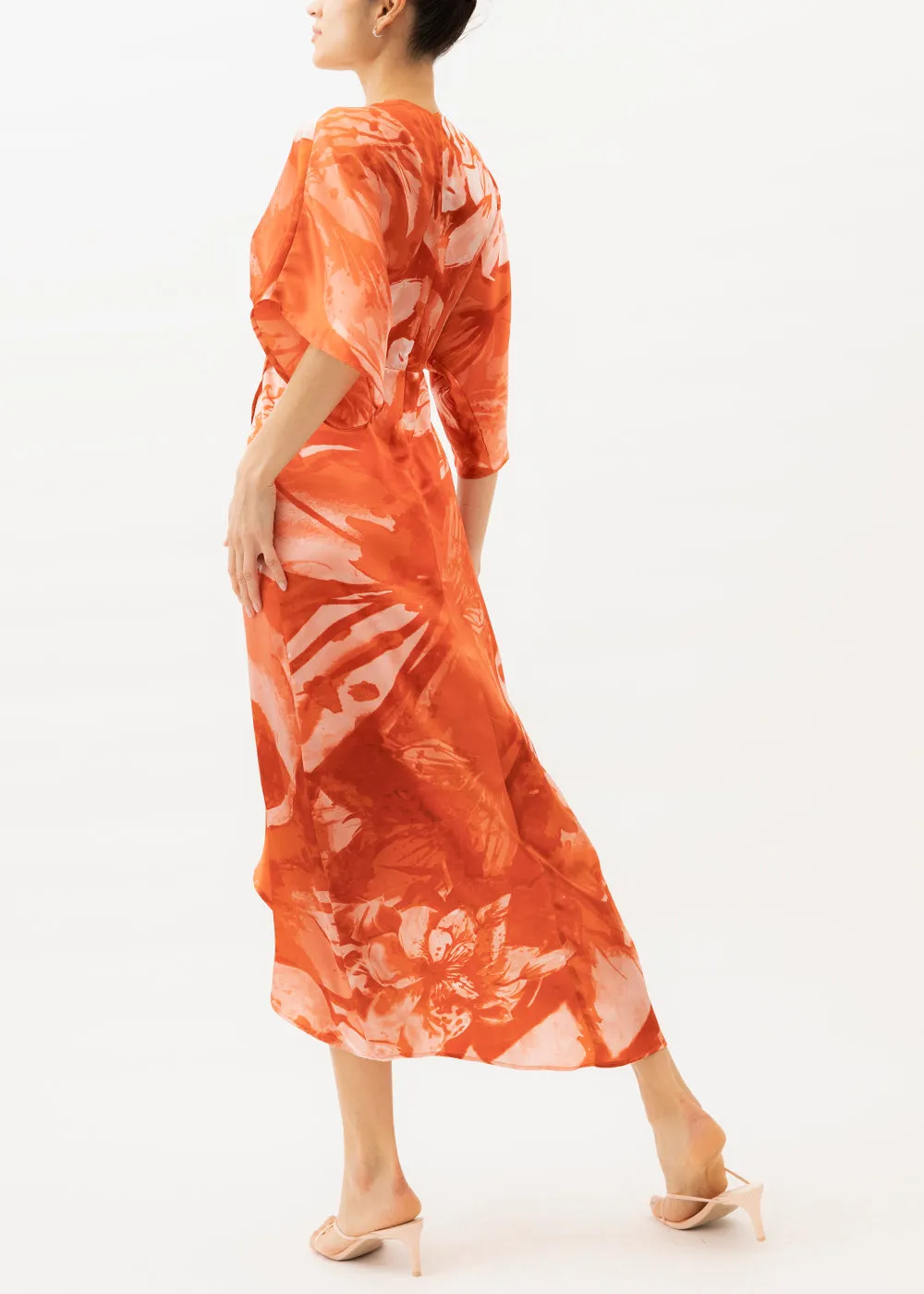 Katherine Orange Floral Maxi Dress