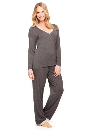 Long Sleeve PJ Set with Modern Pant