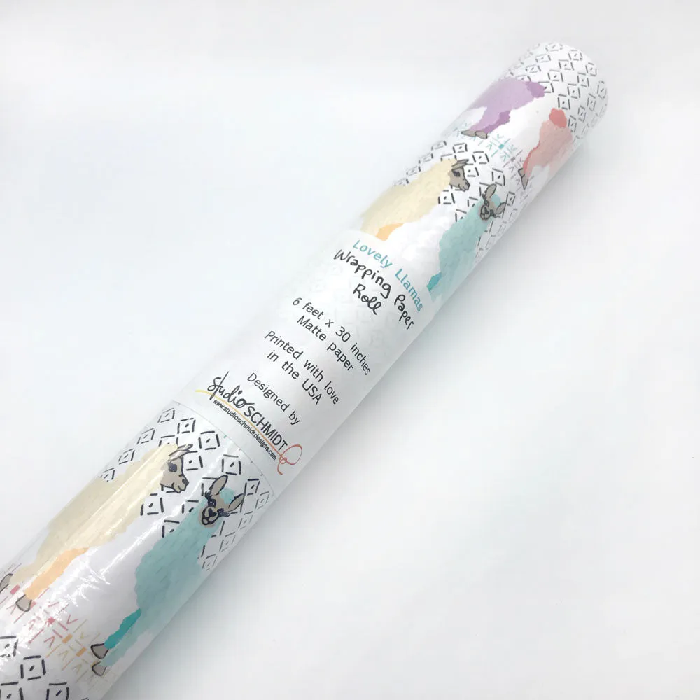 Lovely Llamas Wrapping Paper - 6 FT Roll - Matte Finish | *40% Off!*