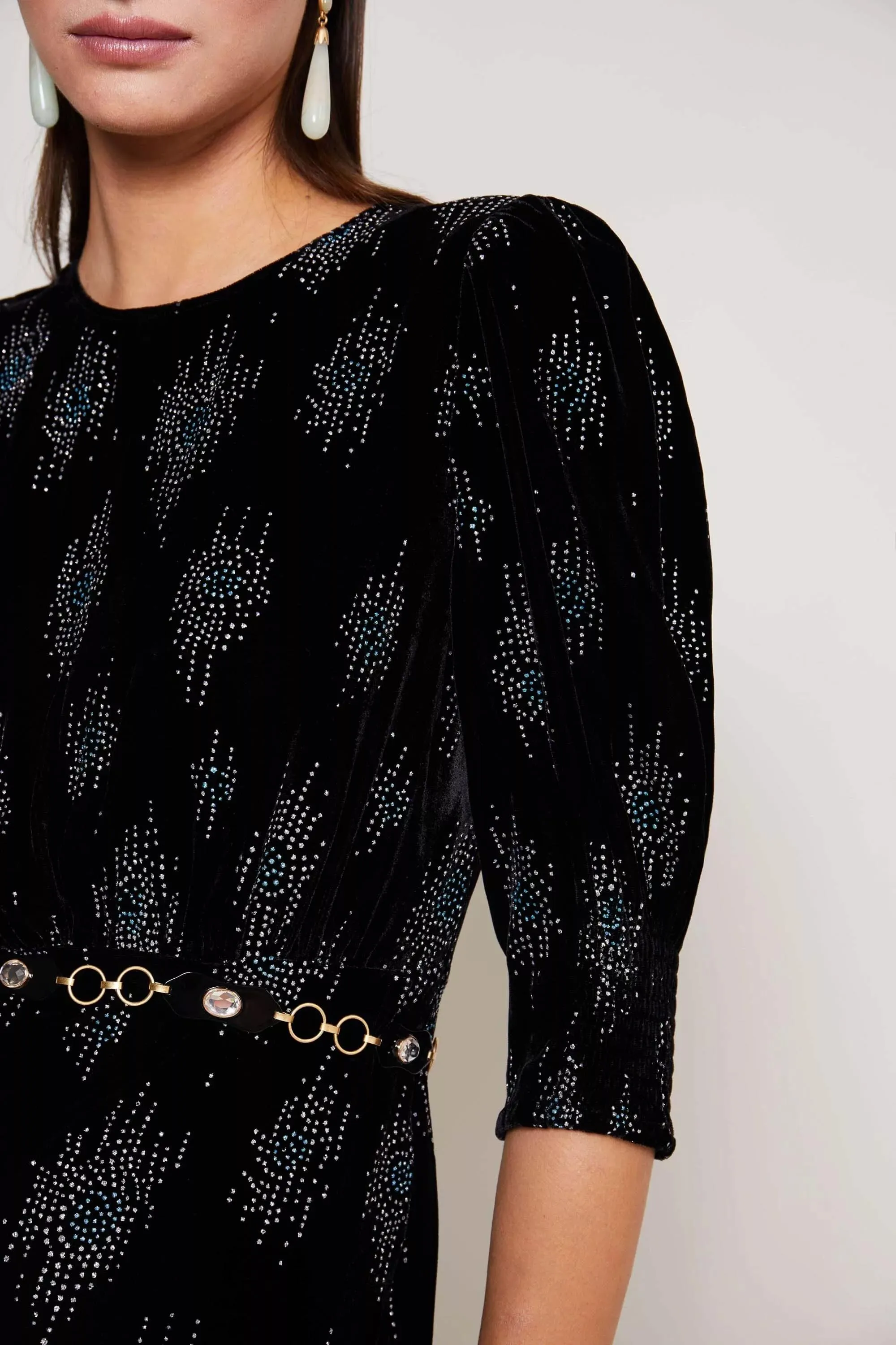 lucile - droplet glitter black
