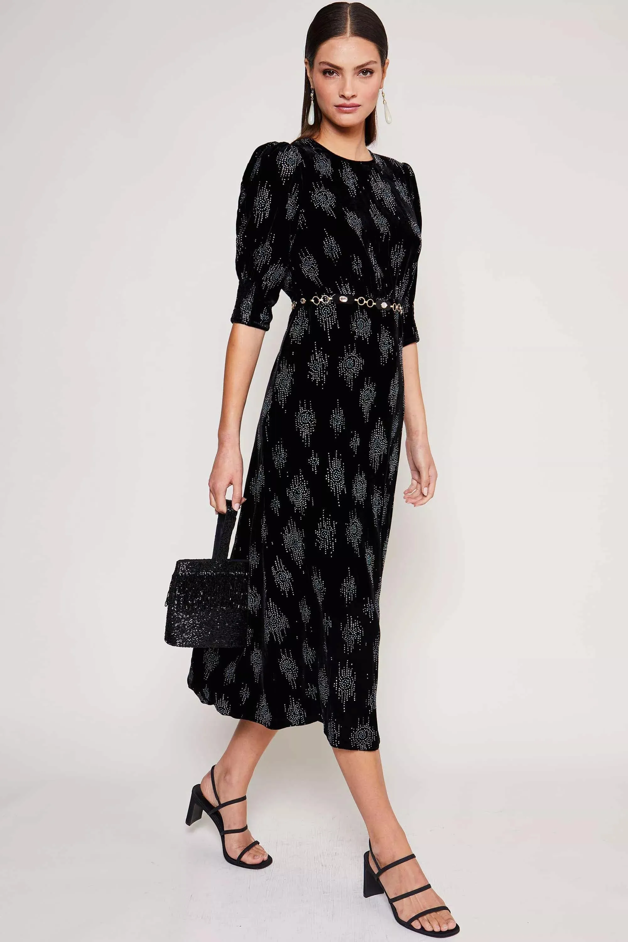 lucile - droplet glitter black