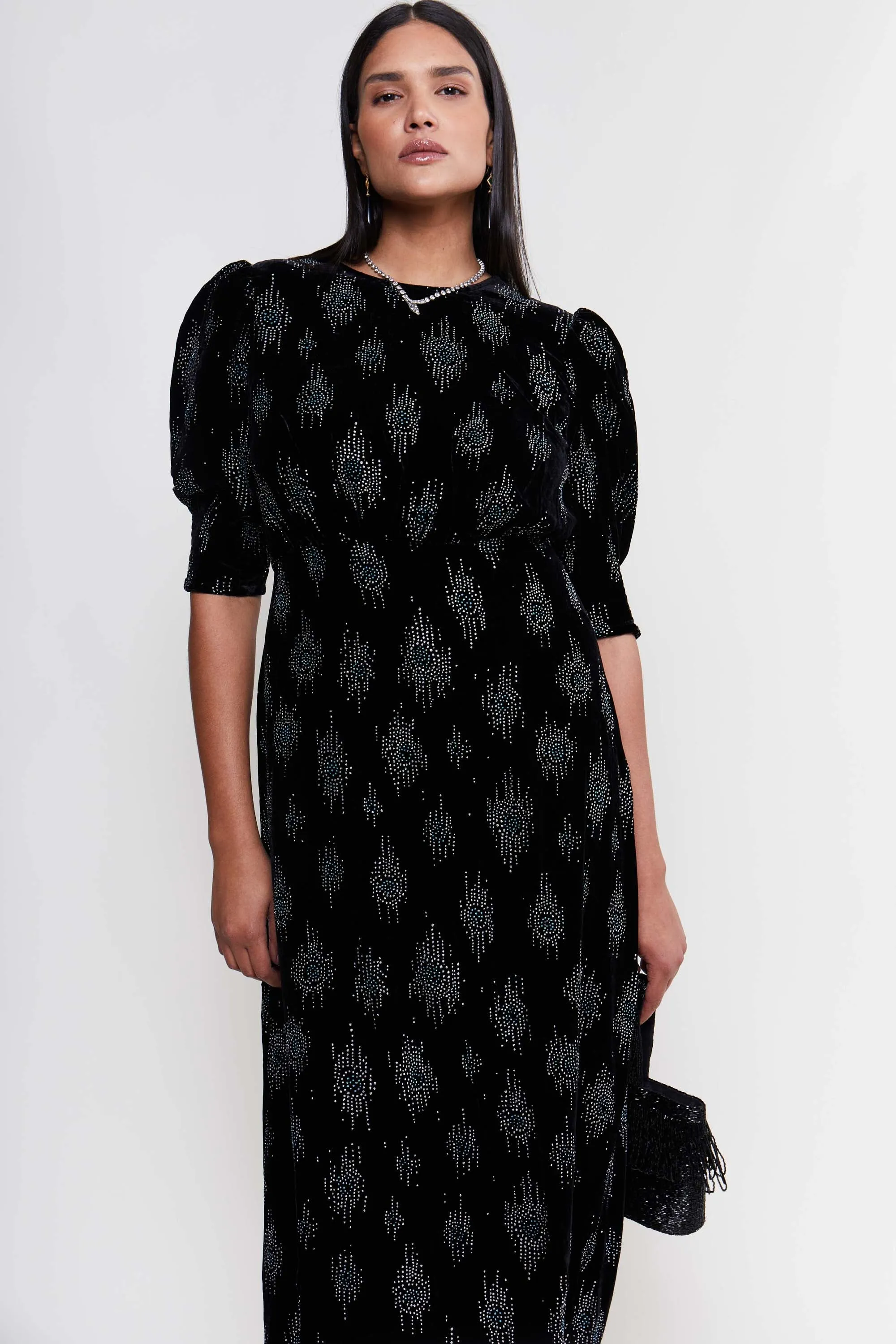 lucile - droplet glitter black