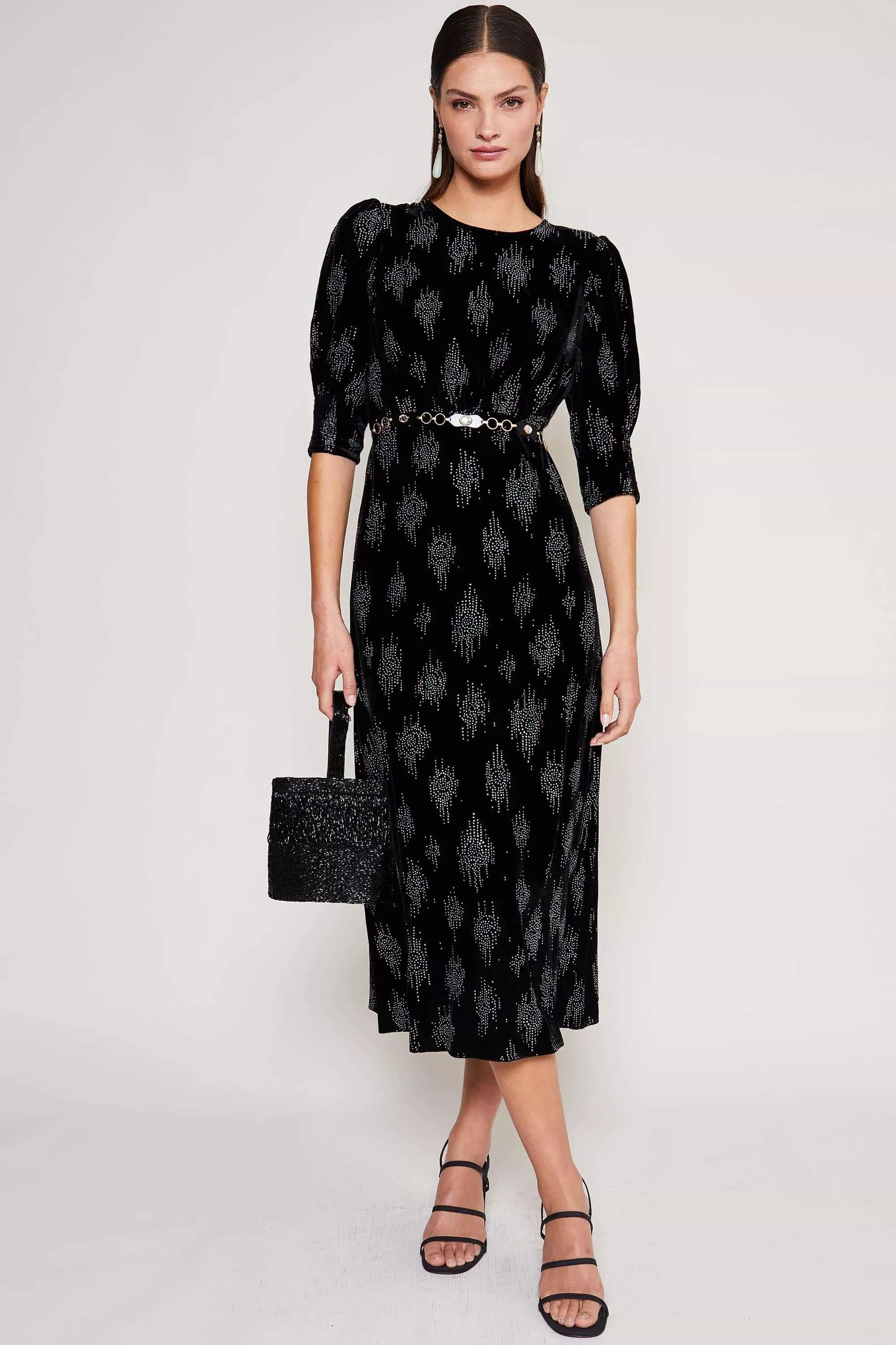 lucile - droplet glitter black