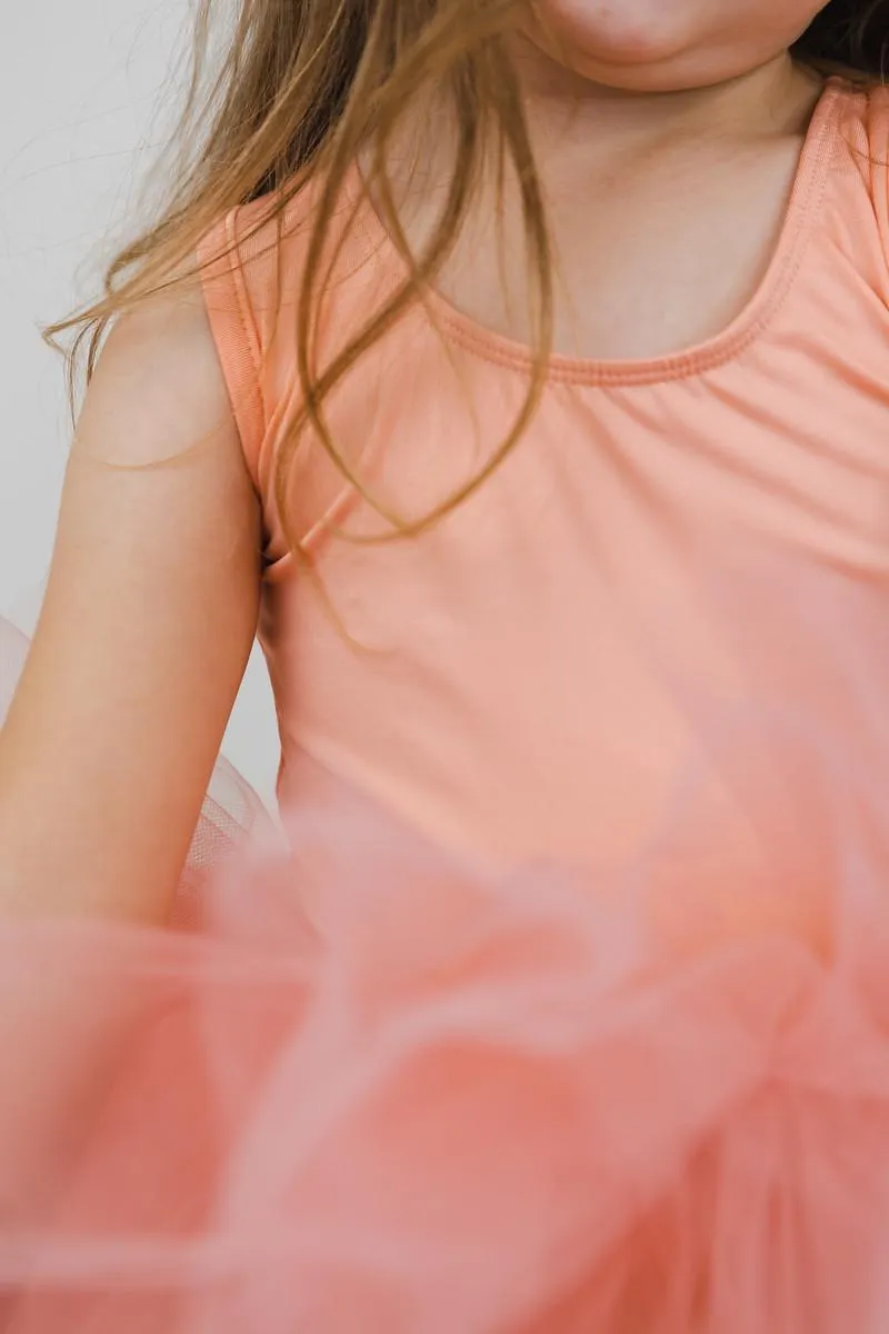 Mila & Rose Bright Peach Tank Leotard Tutu Dress
