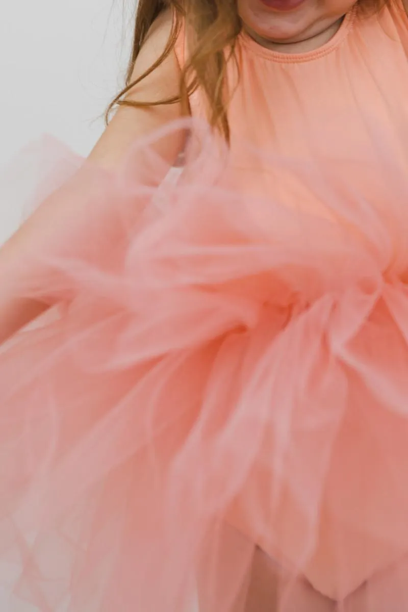 Mila & Rose Bright Peach Tank Leotard Tutu Dress