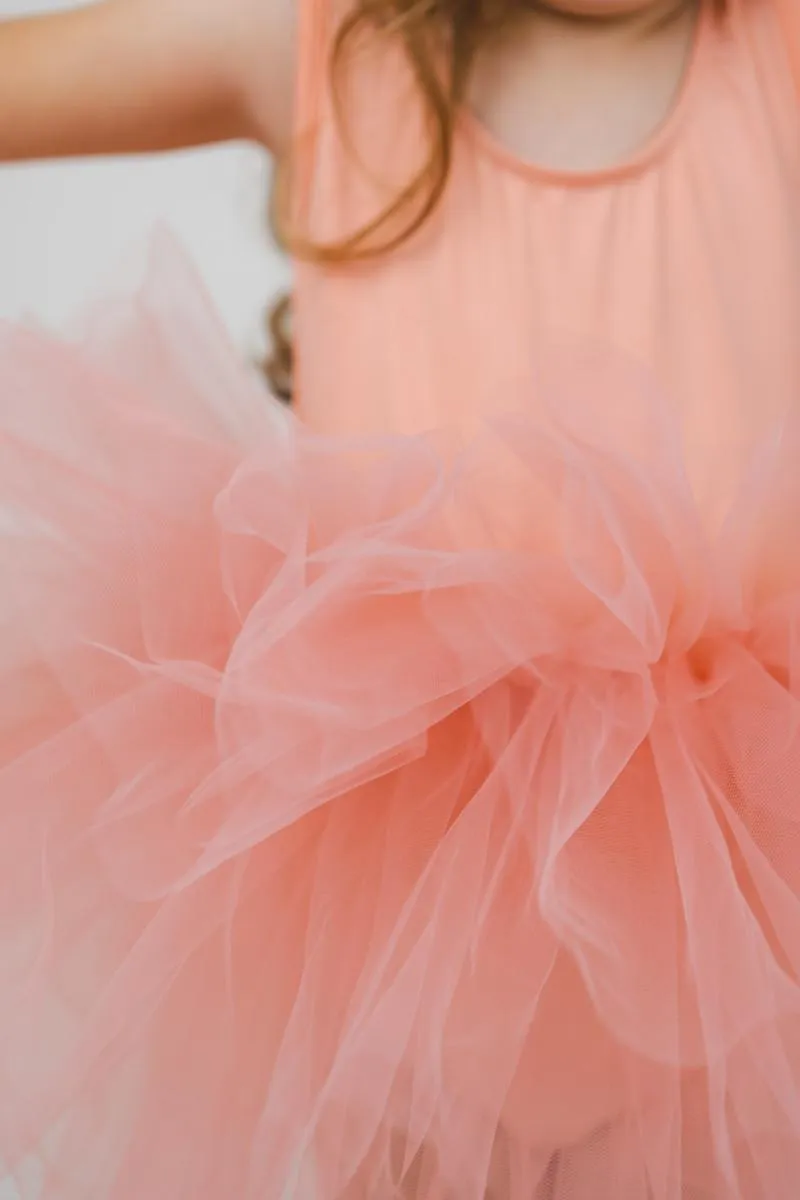 Mila & Rose Bright Peach Tank Leotard Tutu Dress