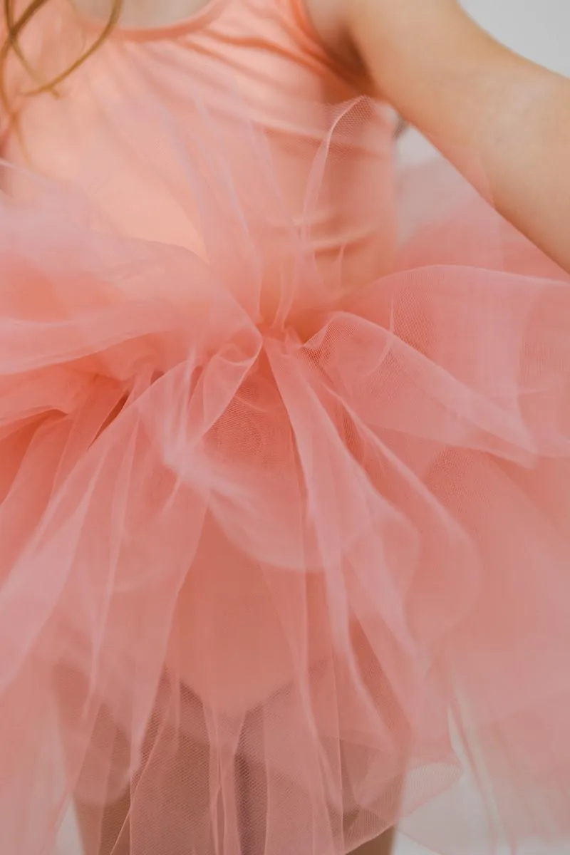Mila & Rose Bright Peach Tank Leotard Tutu Dress