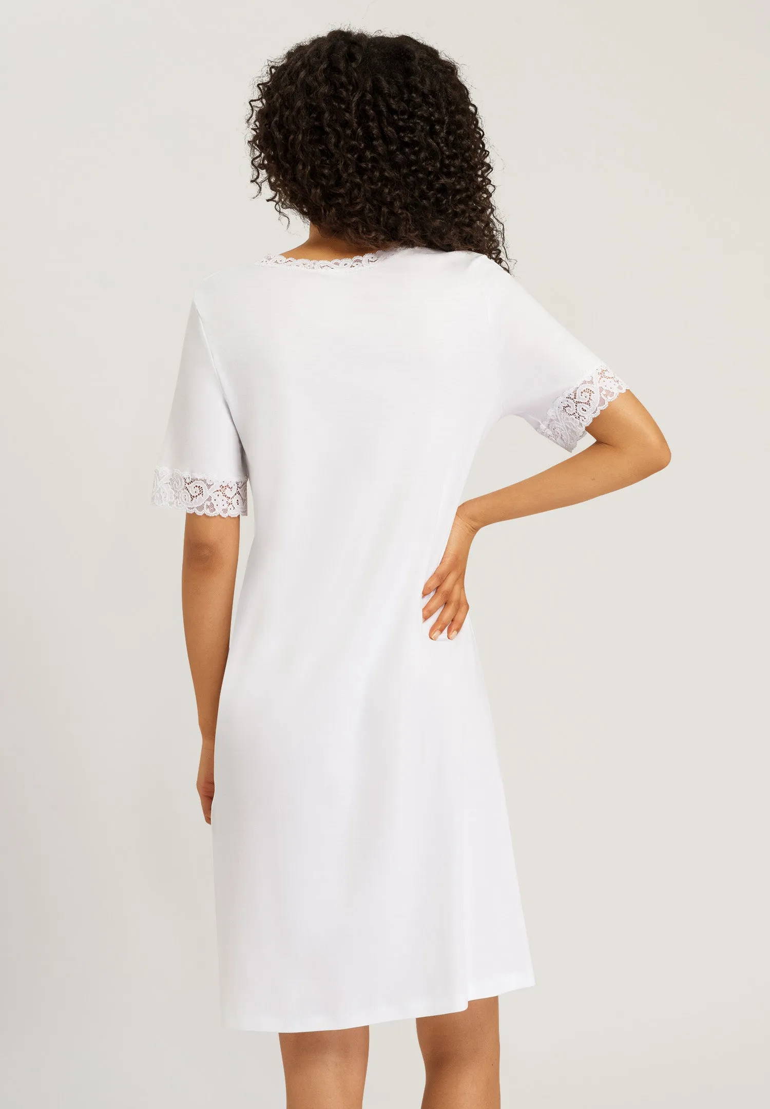 Moments Lace Trim Cotton Nightgown | White 77040-101
