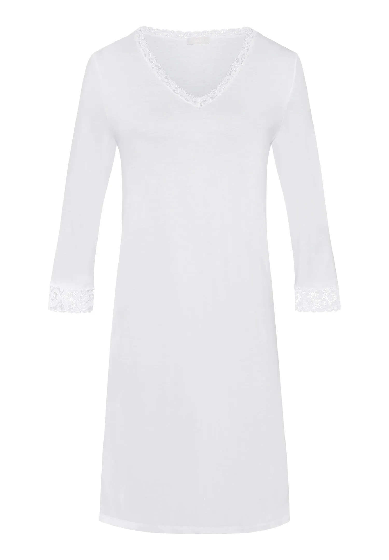 Moments Lace Trim Cotton Nightgown | White 77162-101