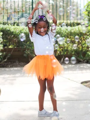 Neon Orange Fairy Costume Pixie Tutu Skirt for Kids, Adults, Plus