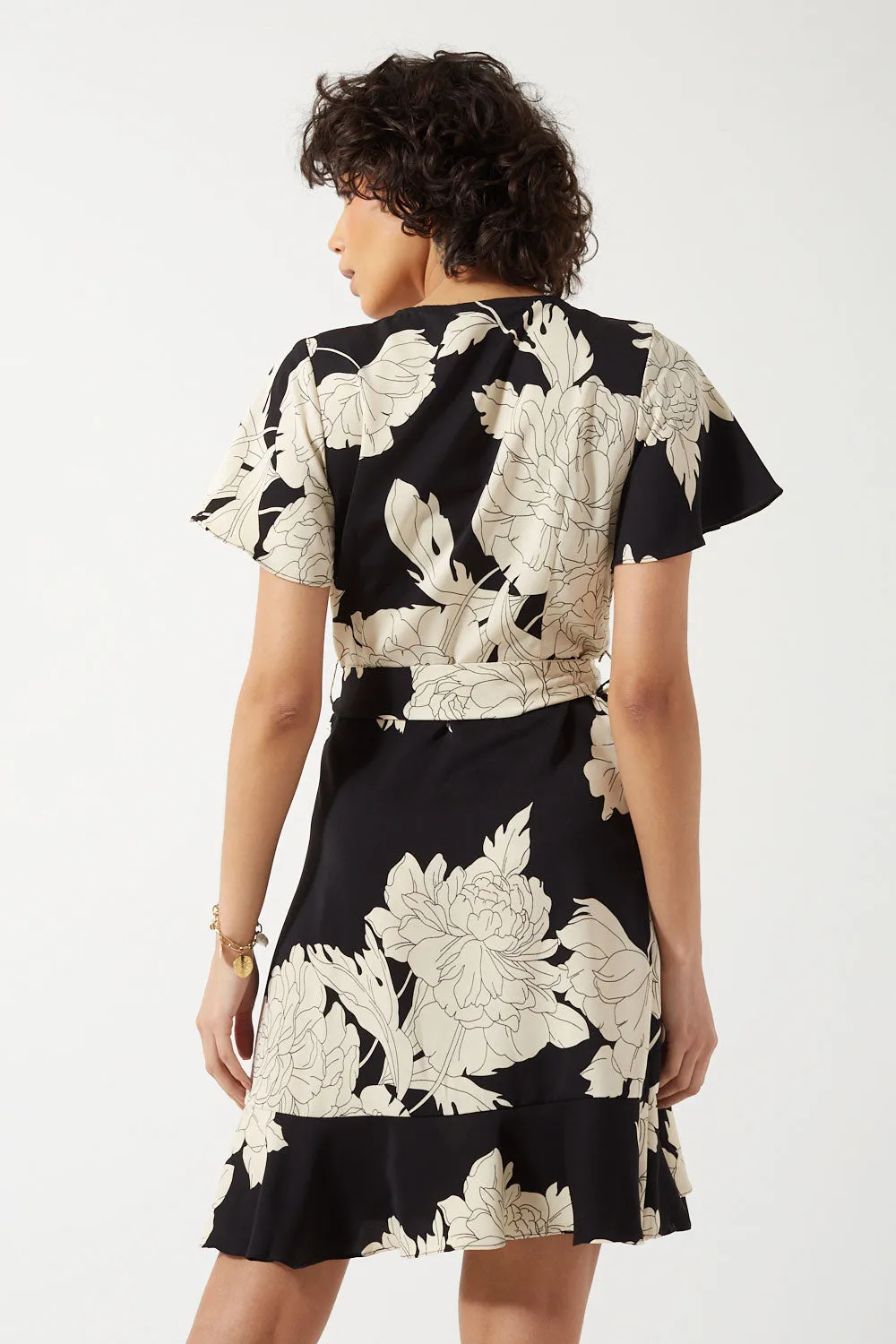 Pixie Daisy Ruffle Front Short Sleeve Dress
